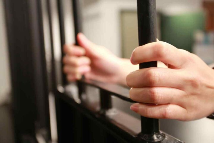 person behind bars